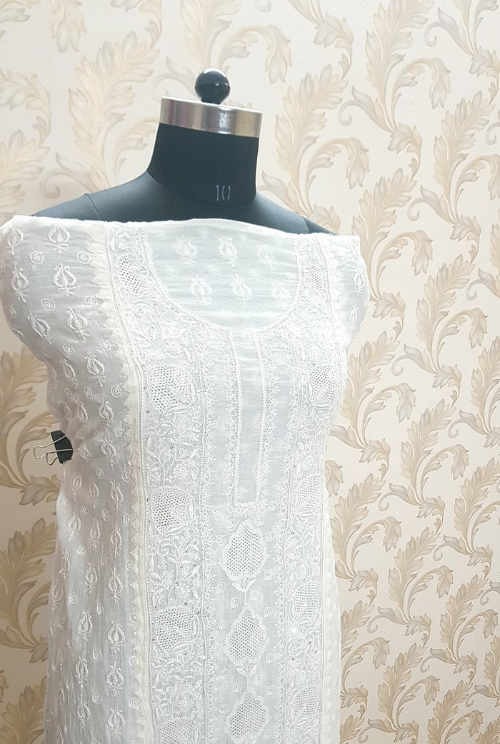 Chikankari Mul Chanderi Suit ( Sequins )