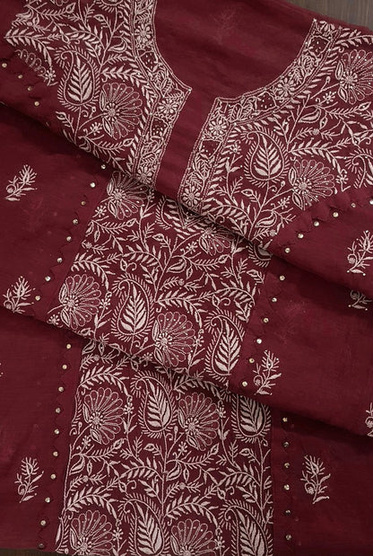 Chikankari Chanderi Designer Suit