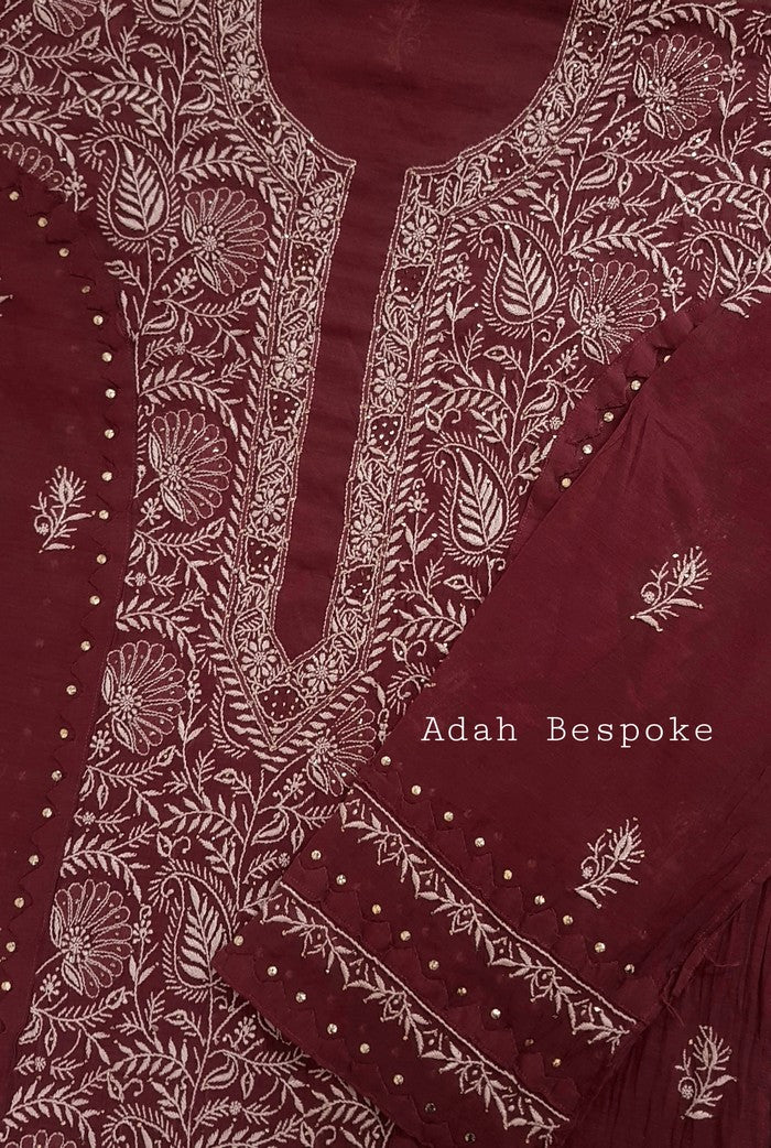 Chikankari Chanderi Designer Suit