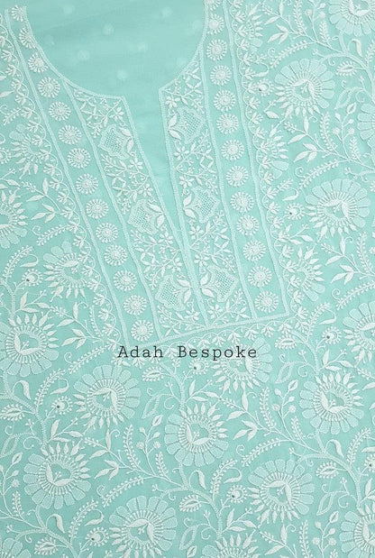 Chikankari Pure Georgette Suit ( Do Taar ) - Adah Chikankari