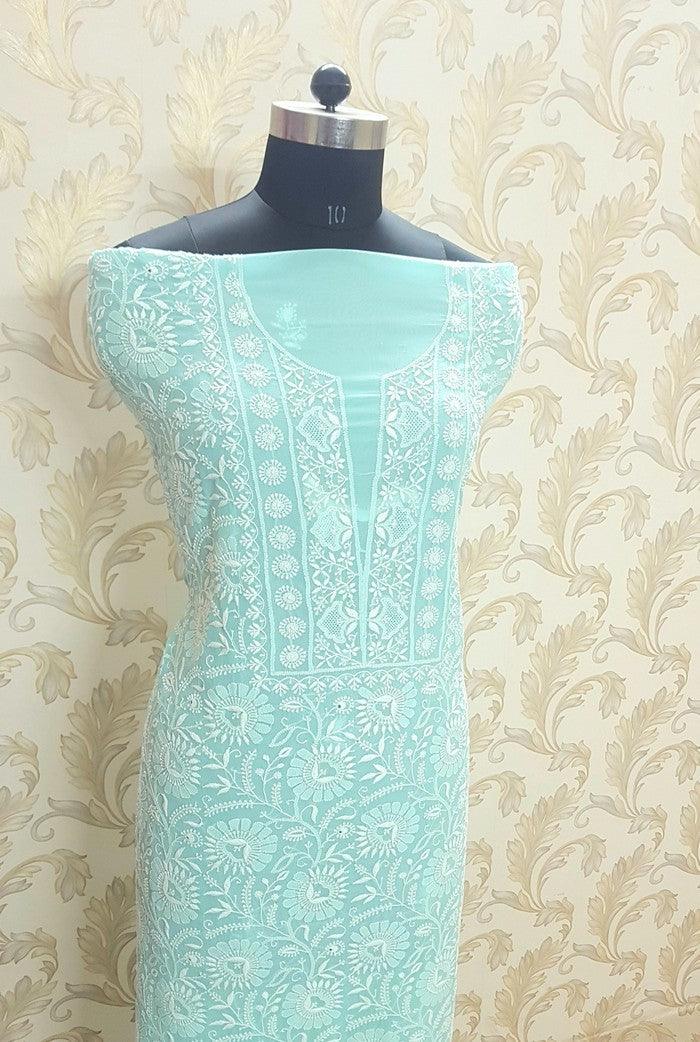 Chikankari Pure Georgette Suit ( Do Taar ) - Adah Chikankari