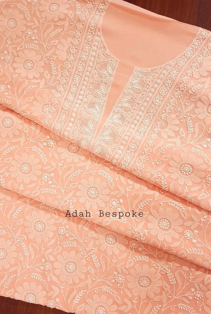 Chikankari Pure Georgette Suit ( Do Taar ) - Adah Chikankari