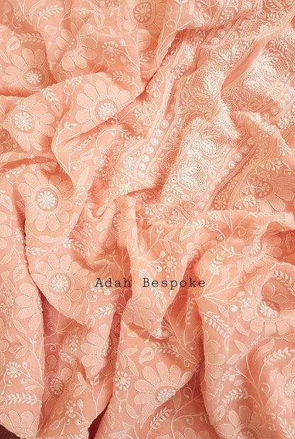 Chikankari Pure Georgette Suit ( Do Taar ) - Adah Chikankari