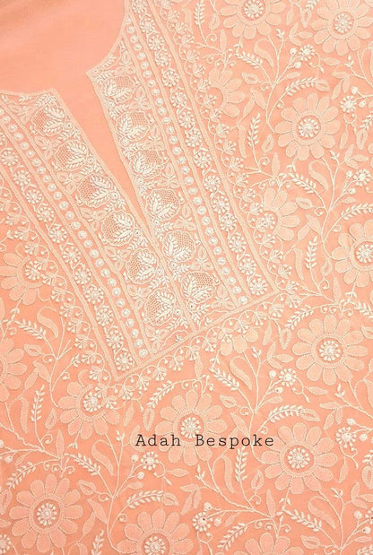 Chikankari Pure Georgette Suit ( Do Taar ) - Adah Chikankari