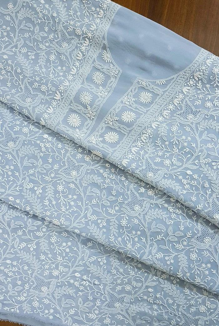 Chikankari Pure Georgette Suit ( Do Taar ) - Adah Chikankari