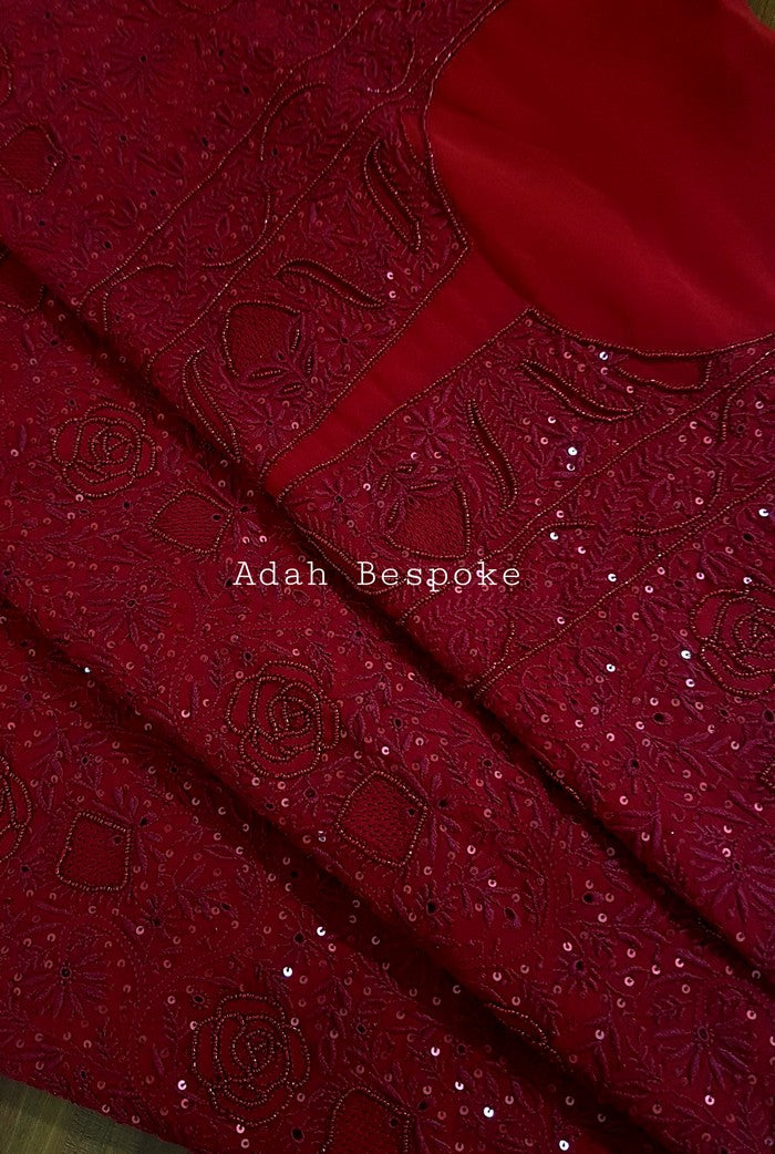 Chikankari Pure Georgette Suit ( Pearl & Sequins )