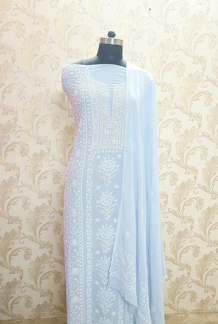 Chikankari Pure Georgette Suit ( Do Taar )