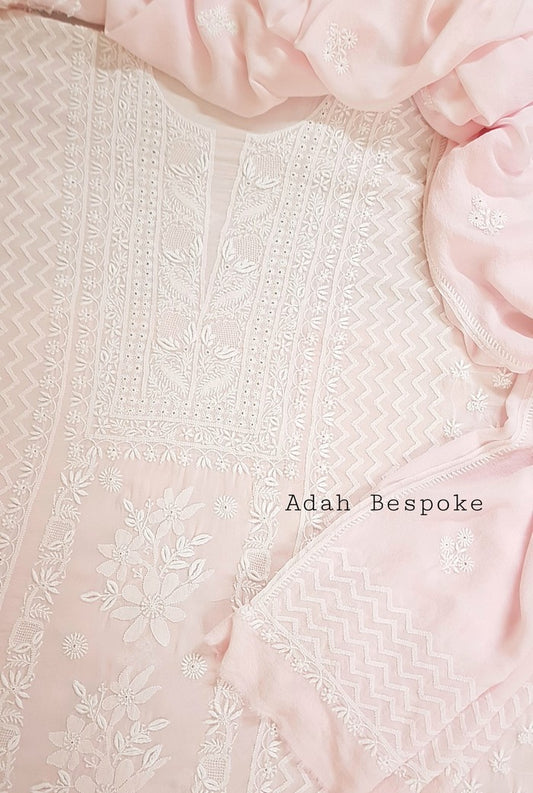 Chikankari Pure Georgette Suit ( Do Taar )