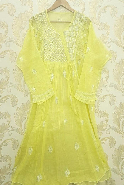 Chikankari Kota Cotton Anarkali ( Semi Stitched )