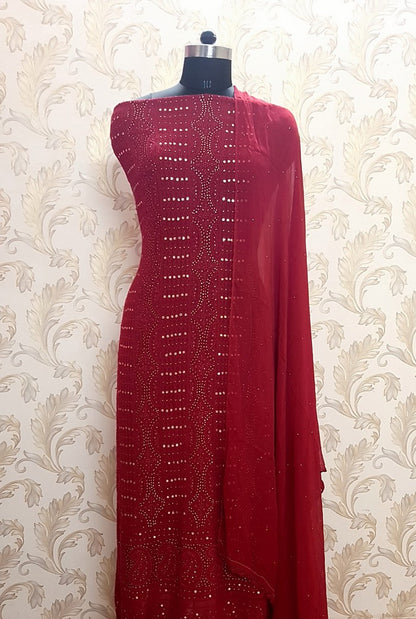 Chikankari Georgette Kurta & Dupatta ( Mukaish )