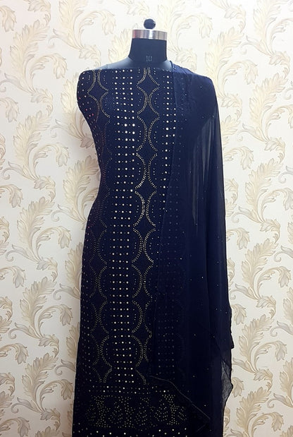 Chikankari Georgette Kurta & Dupatta ( Mukaish )