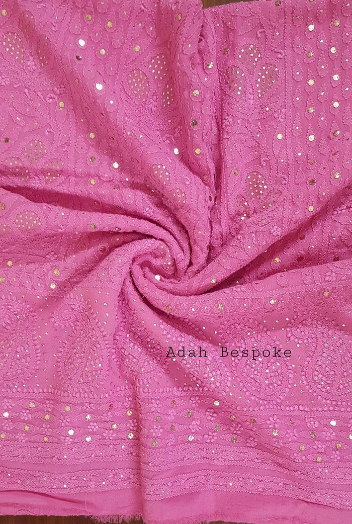 Chikankari Georgette Kurta & Dupatta ( Mukaish )