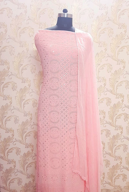 Chikankari Georgette Kurta & Dupatta ( Mukaish )