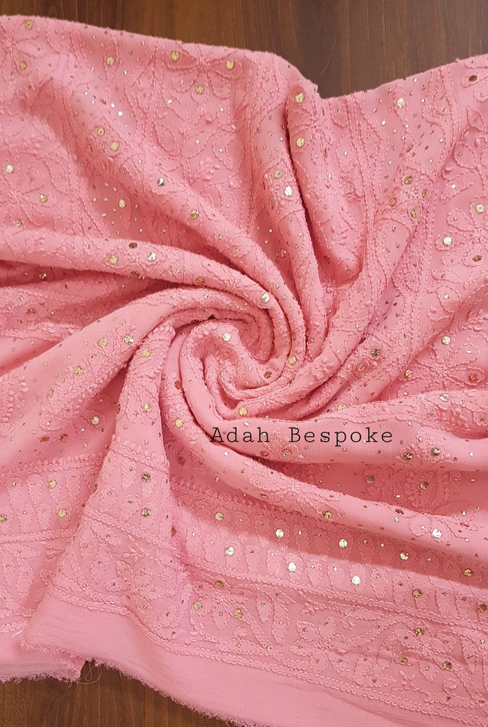 Chikankari Georgette Kurta & Dupatta ( Mukaish )