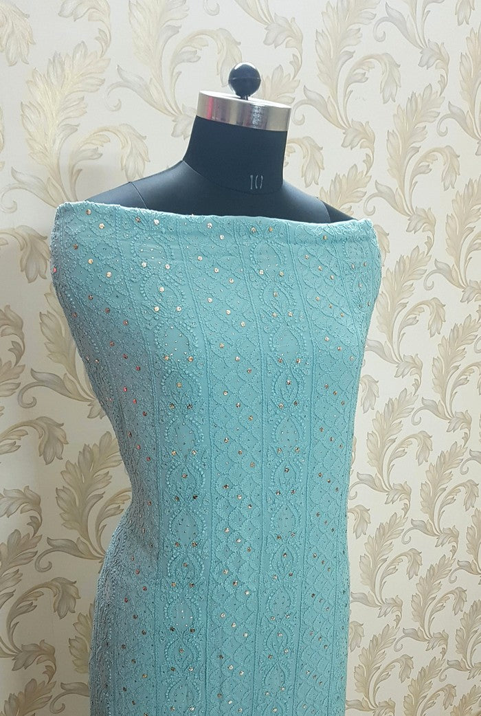 Chikankari Georgette Kurta & Dupatta ( Mukaish )