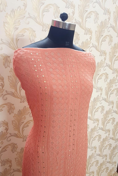 Chikankari Georgette Kurta & Dupatta ( Mukaish )