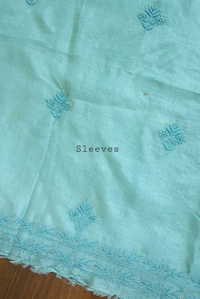 Chikankari Tussar Silk Set ( Do Taar )