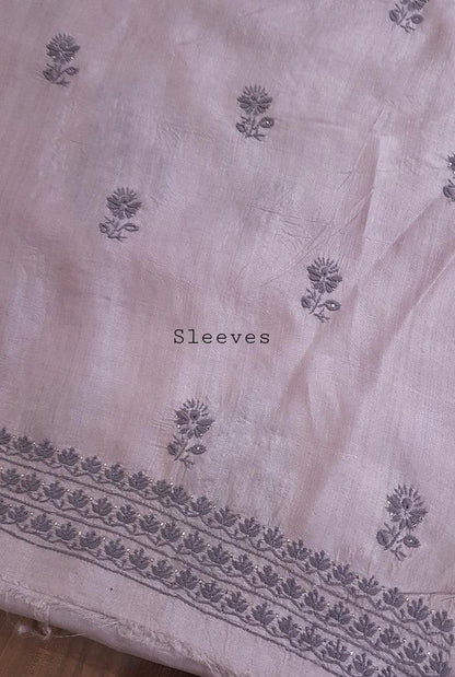 Chikankari Tussar Silk Set ( Do Taar )