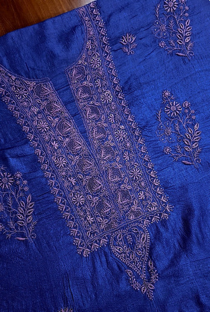 Chikankari Tussar Silk Set ( Do Taar )