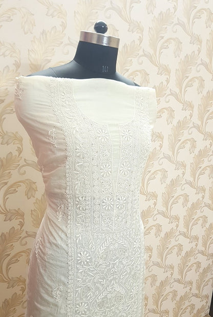 Chikankari Tussar Silk Set ( Do Taar )