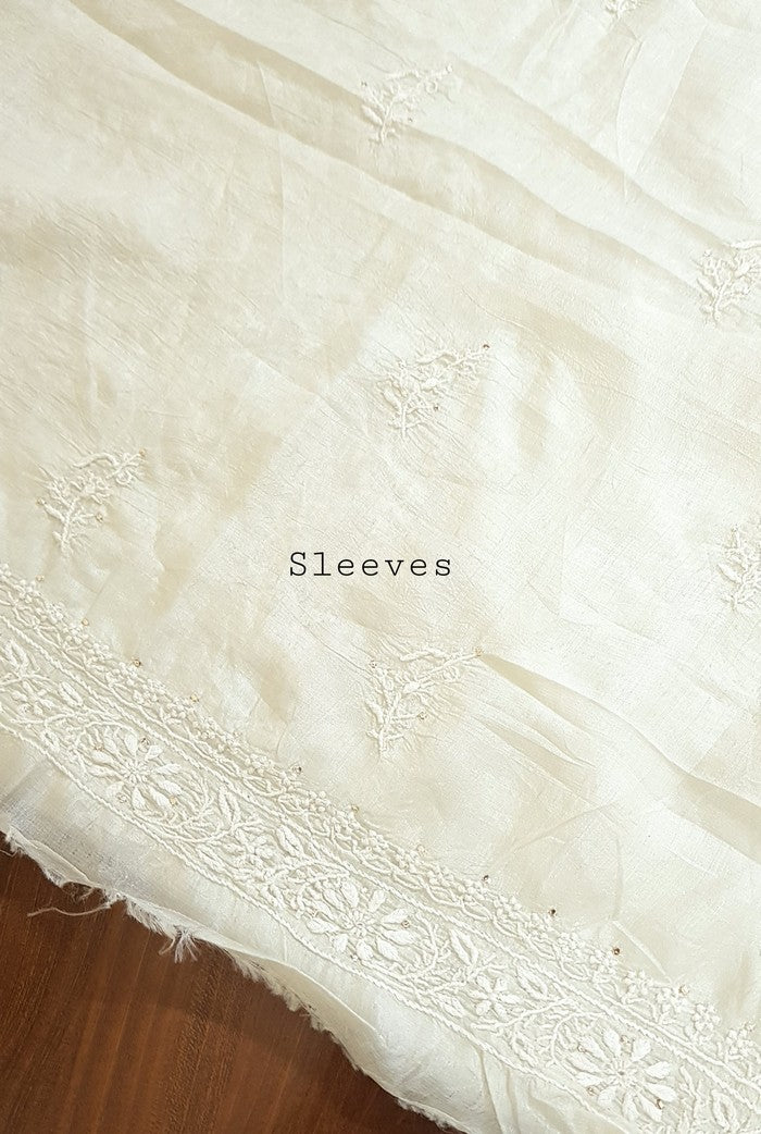 Chikankari Tussar Silk Set ( Do Taar )