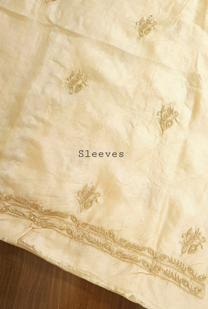 Chikankari Tussar Silk Set ( Do Taar )
