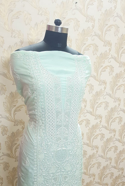 Chikankari Tussar Silk Set ( Do Taar )