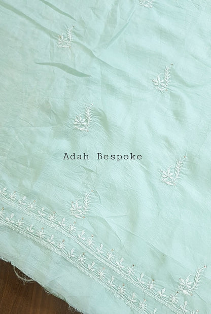 Chikankari Tussar Silk Set ( Do Taar )