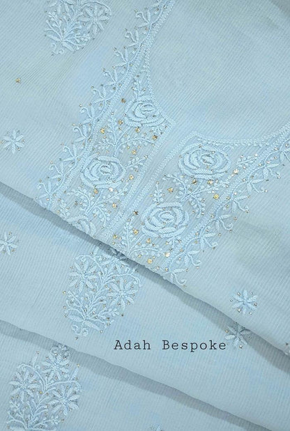 Chikankari Maheshwari Cotton Set - Adah Chikankari