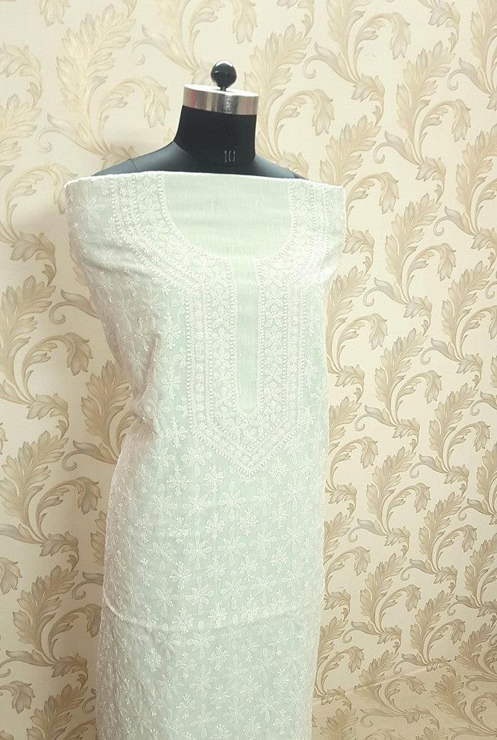 Chikankari Linen Cotton Suit - Adah Chikankari