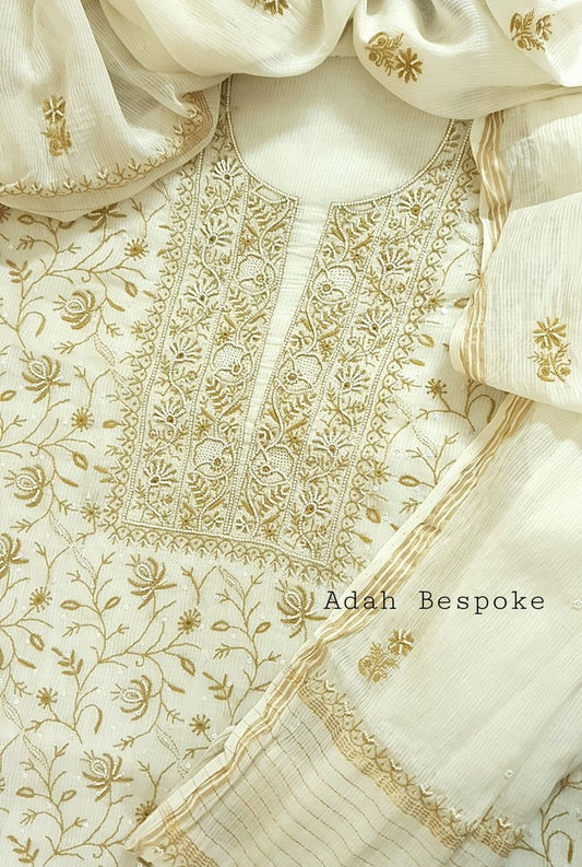 Premium Maheshwari Cotton Set ( Pearl Work )