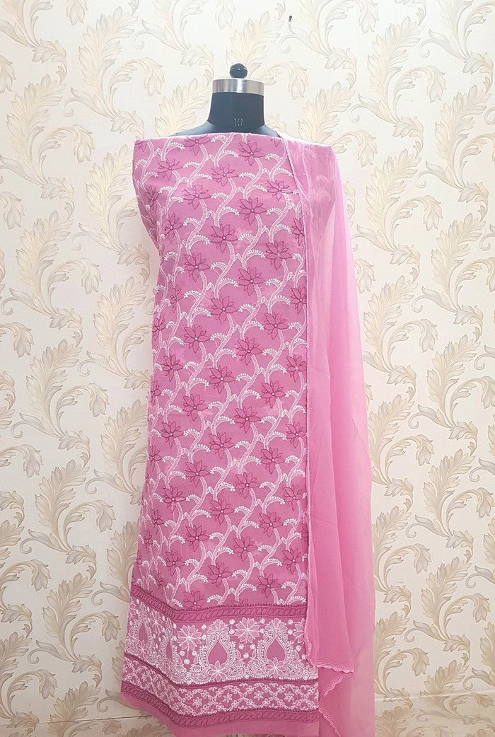 Chikankari Cotton Suit ( Multicolored )