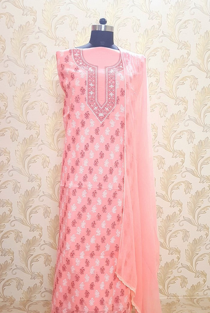 Chikankari Cotton Suit ( 3 Piece )