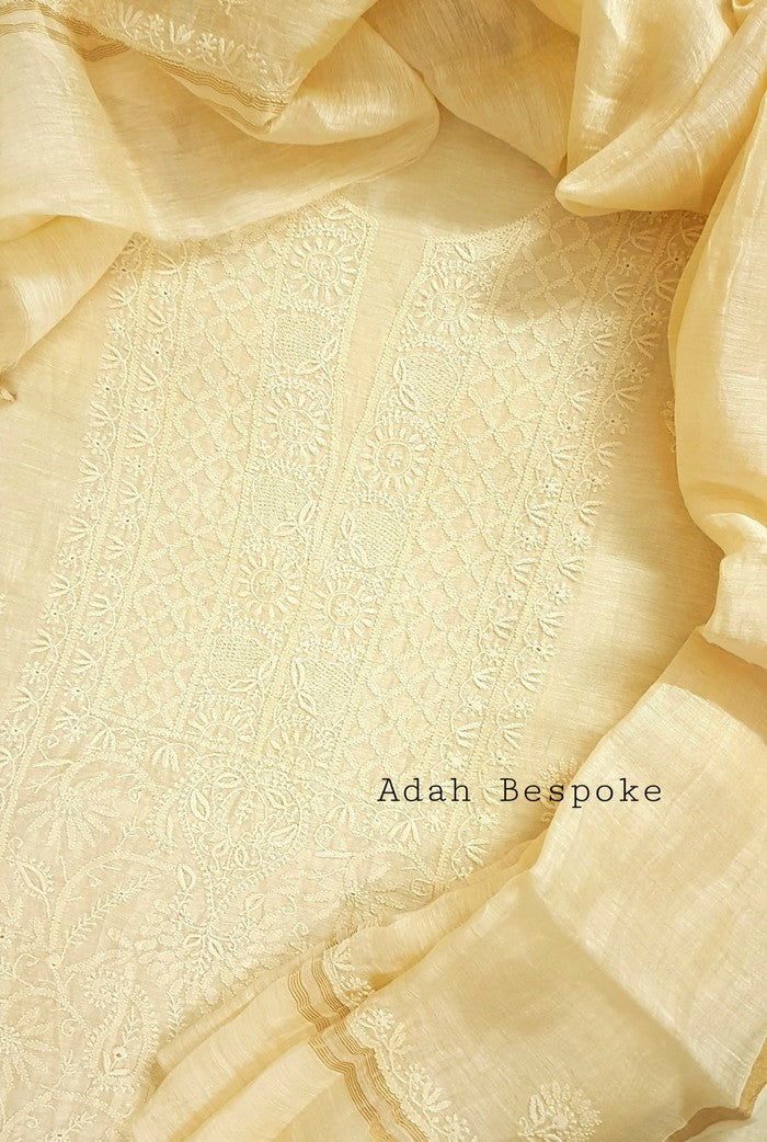 Chikankari Linen Suit ( Do Taar )