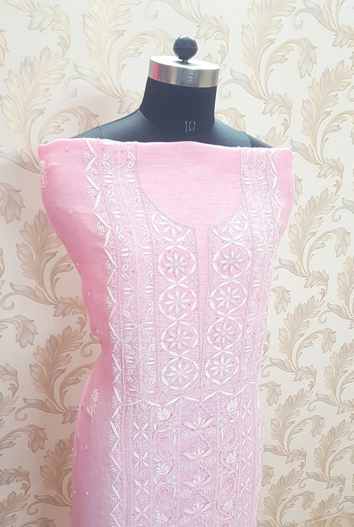 Chikankari Linen Suit ( Pearl Work )