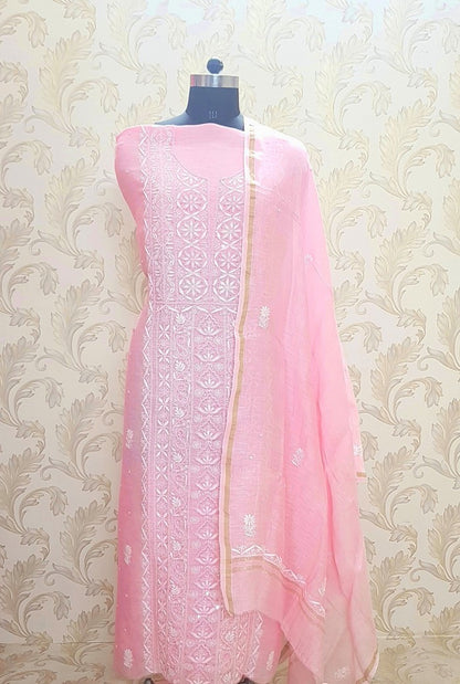 Chikankari Linen Suit ( Pearl Work )