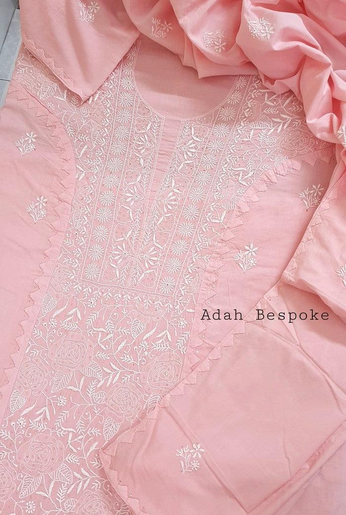 Chikankari Mulmul Set ( Do Taar ) - Adah Chikankari