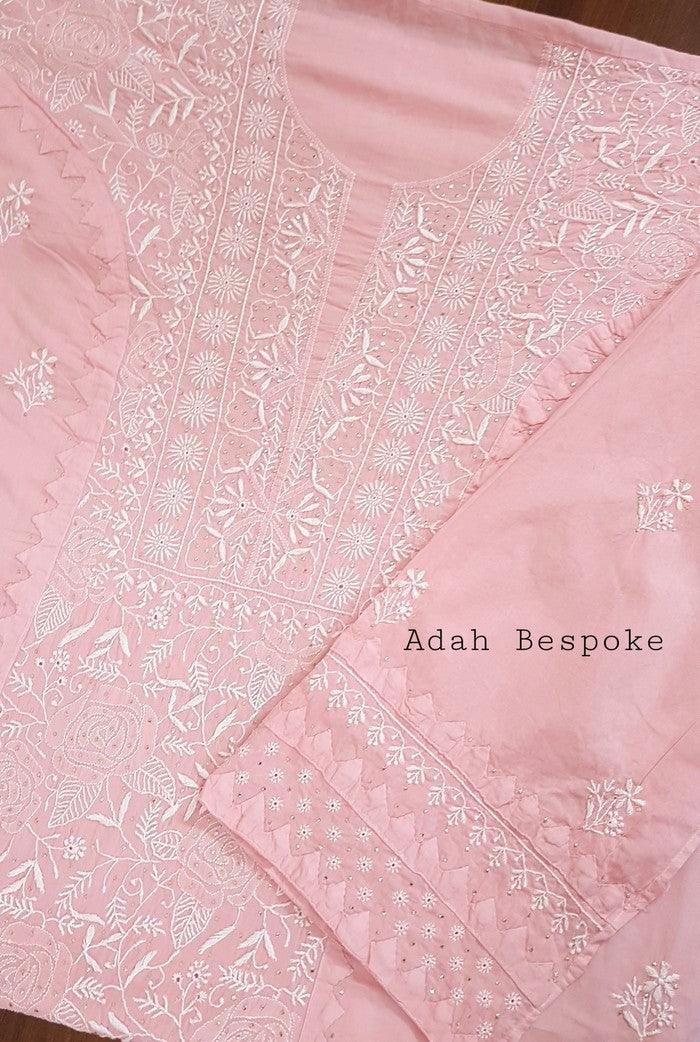 Chikankari Mulmul Set ( Do Taar ) - Adah Chikankari