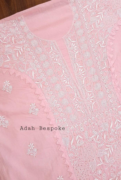 Chikankari Mulmul Set ( Do Taar ) - Adah Chikankari