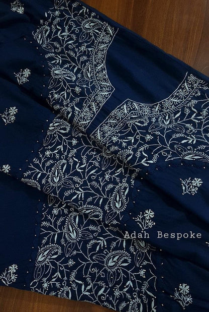 Chikankari Mulmul Set ( Do Taar ) - Adah Chikankari