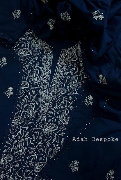 Chikankari Mulmul Set ( Do Taar ) - Adah Chikankari