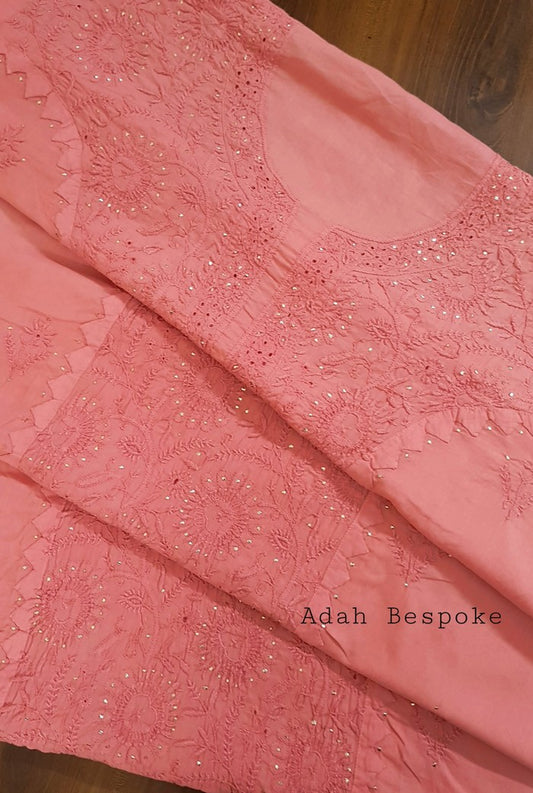 Chikankari Mulmul Set ( Do Taar ) - Adah Chikankari