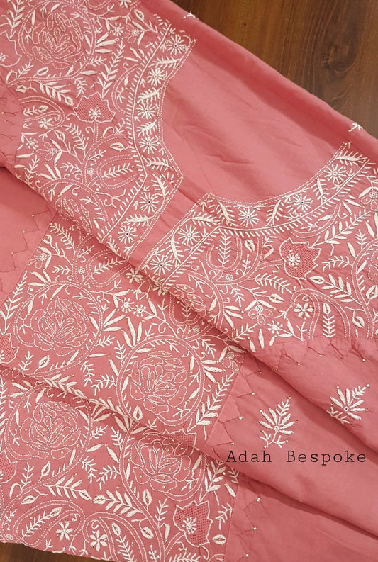 Chikankari Mulmul Set ( Do Taar ) - Adah Chikankari