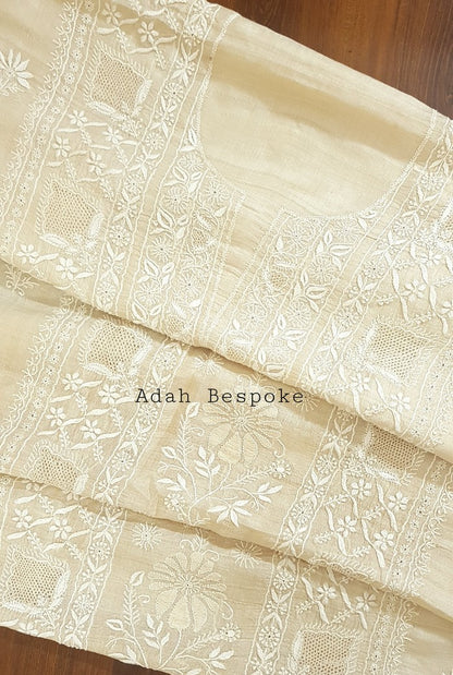 Chikankari Khadi Silk Set ( Do Taar )