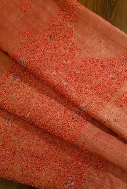 Chikankari Khadi Silk Set ( Do Taar )