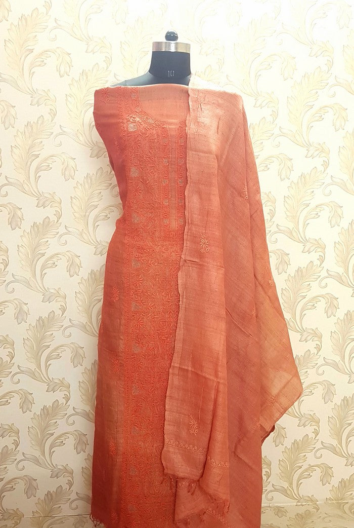 Chikankari Khadi Silk Set ( Do Taar )