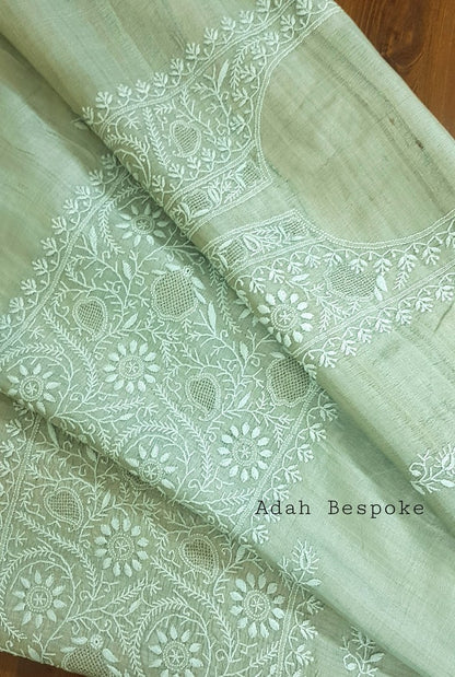 Chikankari Khadi Silk Set ( Do Taar )