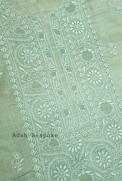 Chikankari Khadi Silk Set ( Do Taar )