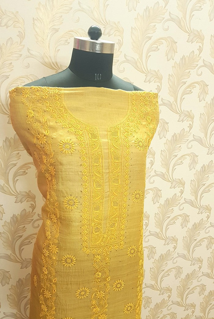 Chikankari Khadi Silk Set ( Do Taar )