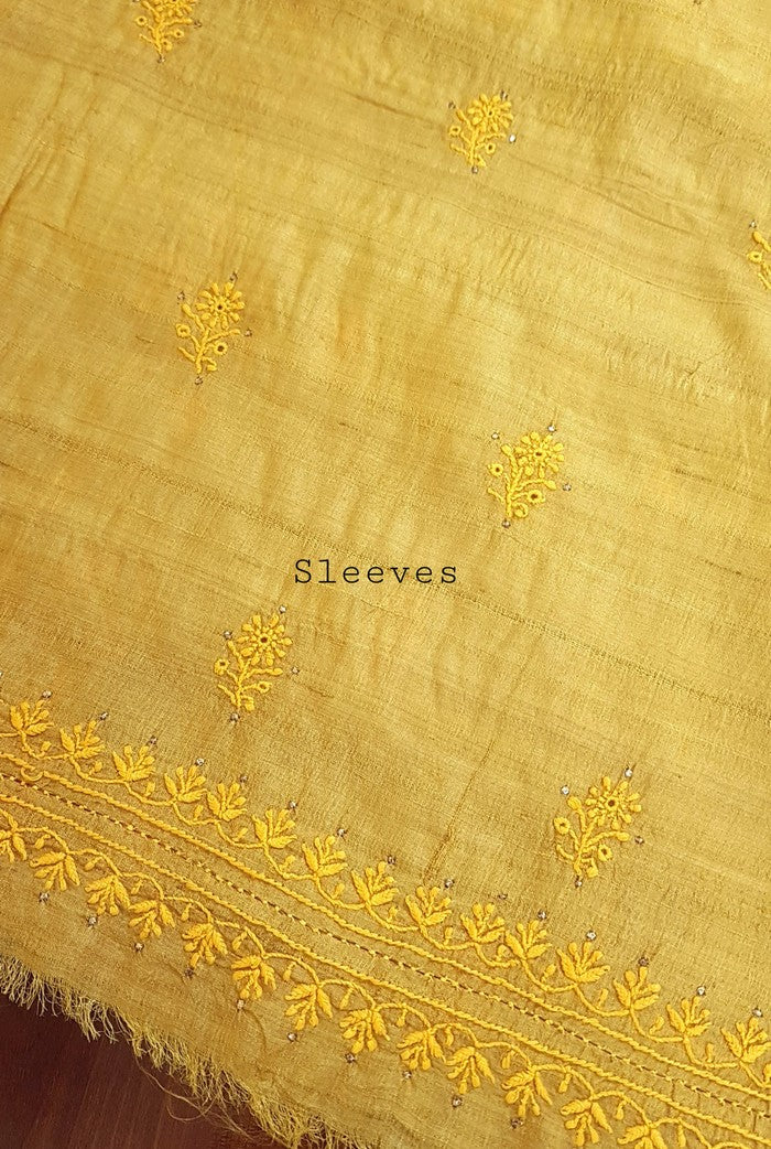 Chikankari Khadi Silk Set ( Do Taar )